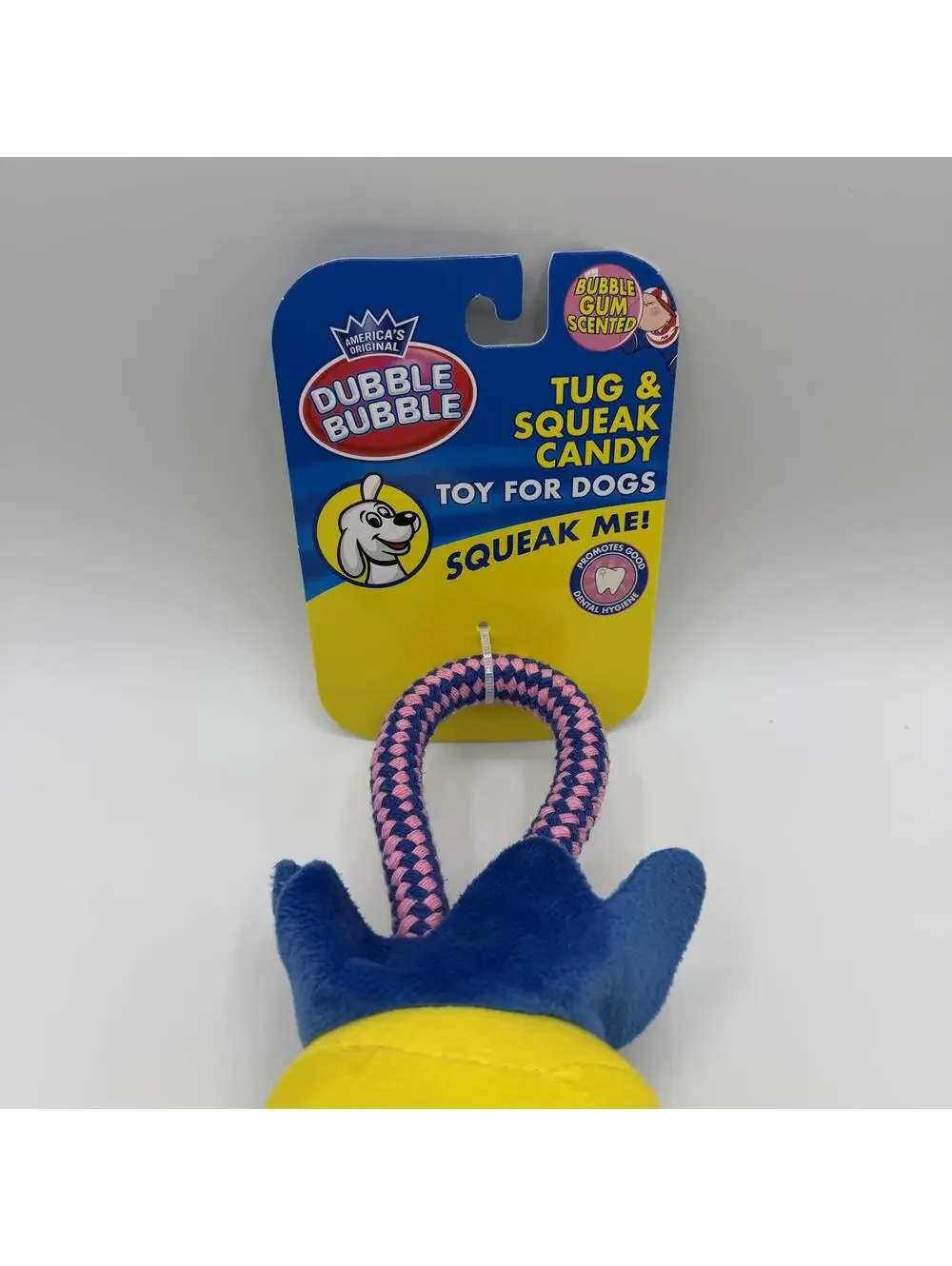 Dubble Bubble Dog Toy Interactive Tug Rope and Squeak 16” Tootsie Roll